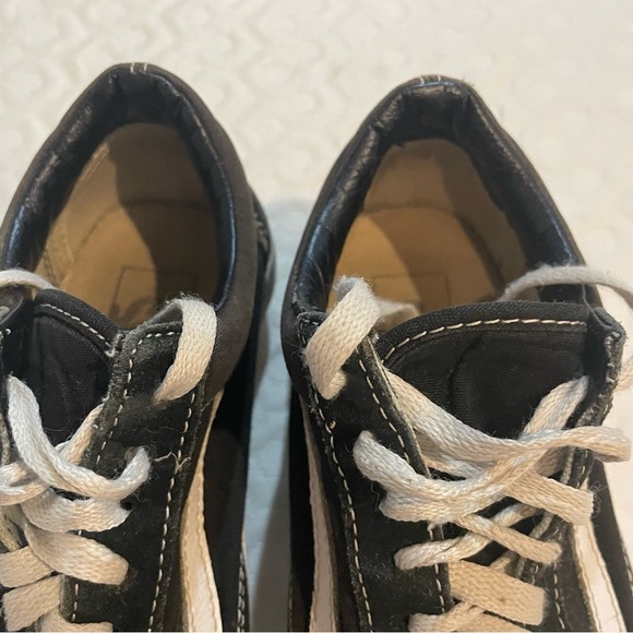 Vans Black Skate Shoes Off The Wall White Stripe Men’s 6 Women’s 7.5 Fair - Picture 6 of 10